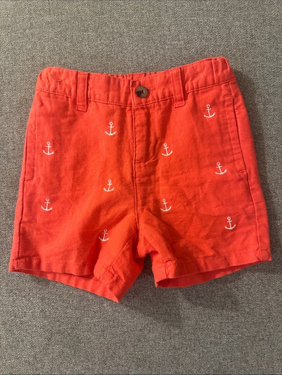 Janie and Jack Other - 5/$15- Janie and Jack Coral Red Anchor Embroidered Pull-On Shorts
